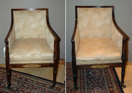 Lot image - Pair of Regency Mahogany Library Chairs