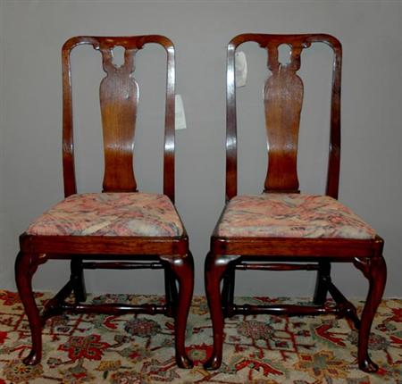Lot image - Pair of Provincial George I Elm Side Chairs