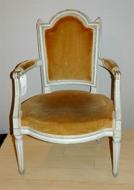 Lot image - Louis XVI White Painted Fauteuil