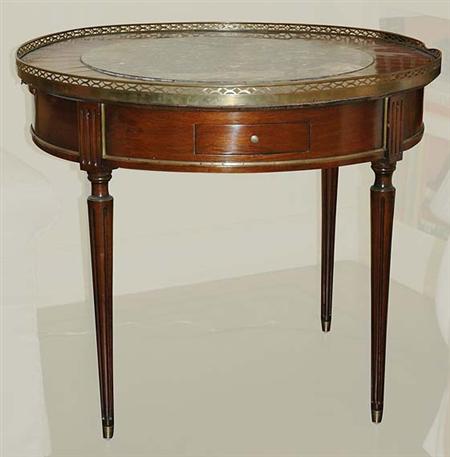 Lot image - Louis XVI Style Brass Mounted Mahogany Bouillotte Table