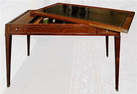 Lot image - Louis XVI Mahogany Tric Trac Table