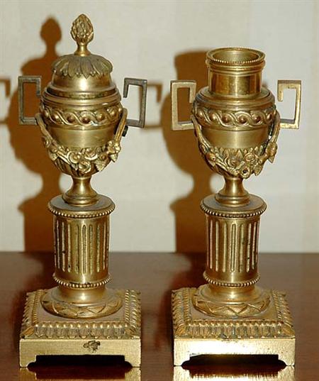 Lot image - Pair of Louis XVI Gilt-Bronze Cassolettes