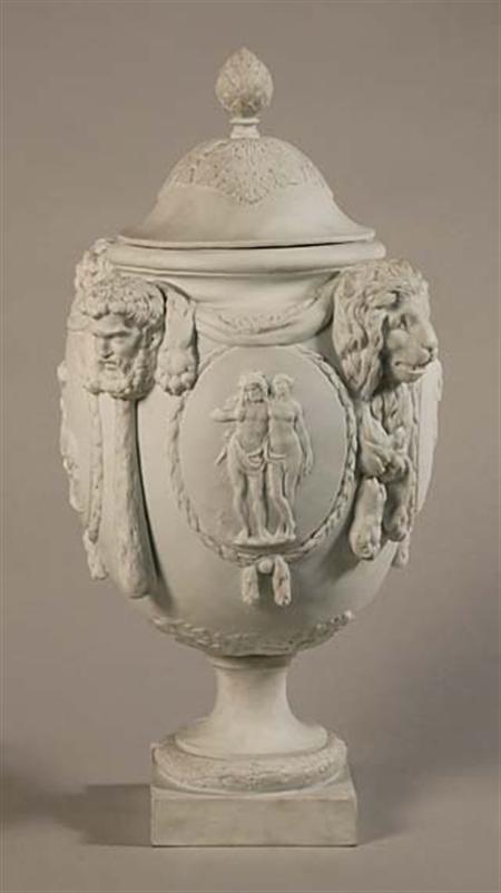 Lot image - French Parianware Porcelain Covered Urn