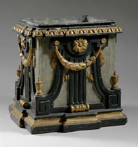 Lot image - Continental Neoclassical Painted and Parcel Gilt Jardiniere