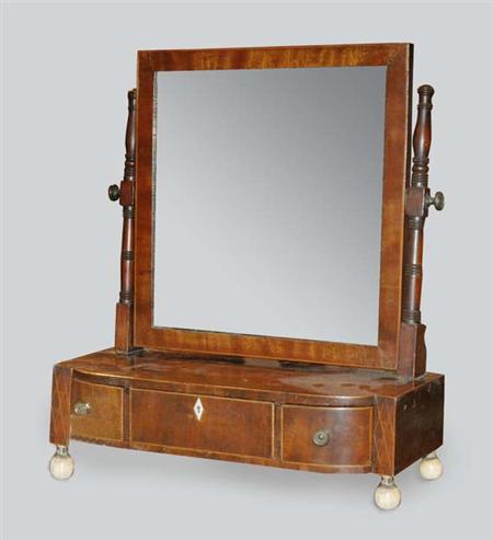 Lot image - Regency Inlaid Mahogany Dressing Mirror