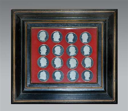 Lot image - Group of Sixteen Portrait Medallions of Caesars