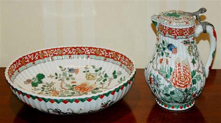 Lot image - French Porcelain Ewer and Basin