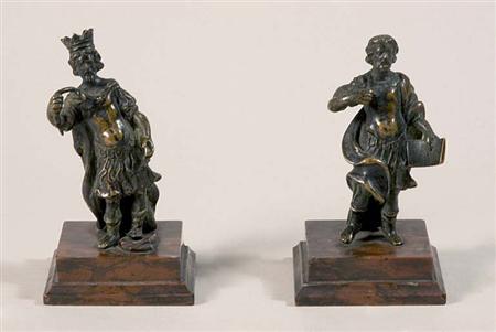 Lot image - Pair of Continental Bronze Figures