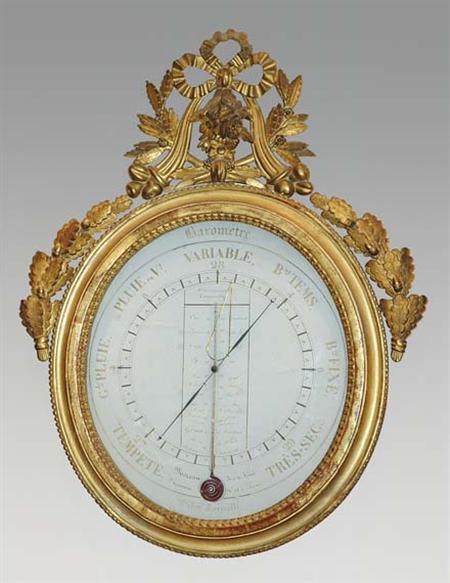 Lot image - Louis XVI Gilt-Wood Barometer