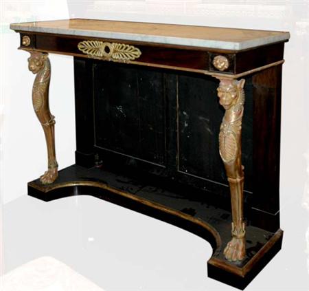 Lot image - Regency Rosewood and Parcel Gilt Console