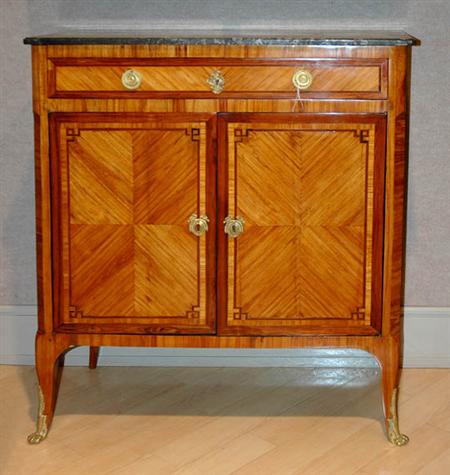 Lot image - Louis XVI Gilt-Bronze Mounted Inlaid Kingwood Side Cabinet
