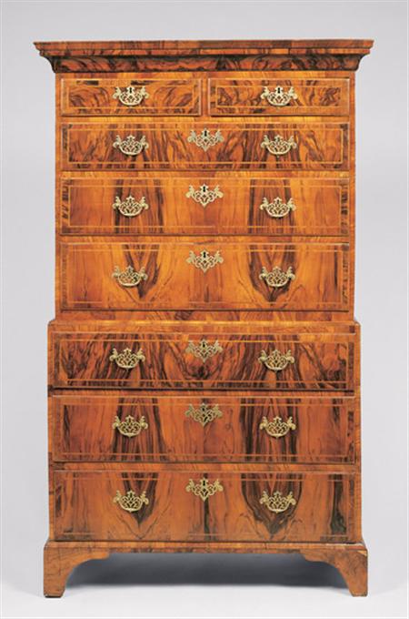 Lot image - George II Walnut Chest on Chest