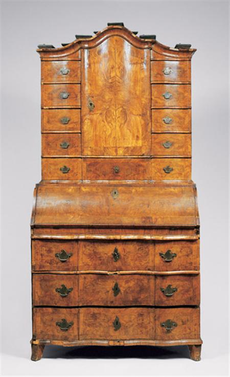 Lot image - South German Walnut Schreibschrank