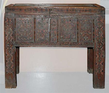 Lot image - Continental Baroque Carved Pine Trunk
