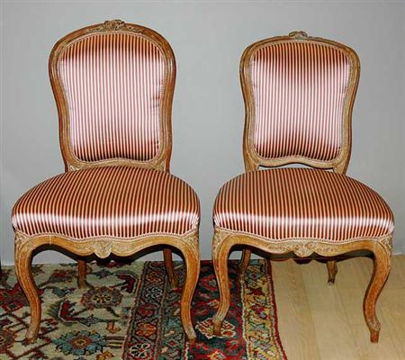 Lot image - Set of Three Louis XV Beechwood Side Chairs