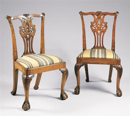 Lot image - Pair of George II Walnut Side Chairs