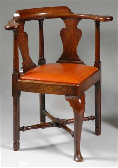 Lot image - George II Mahogany Corner Chair