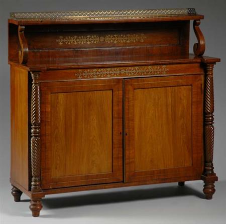Lot image - Regency Brass Inlaid Rosewood Chiffonier
