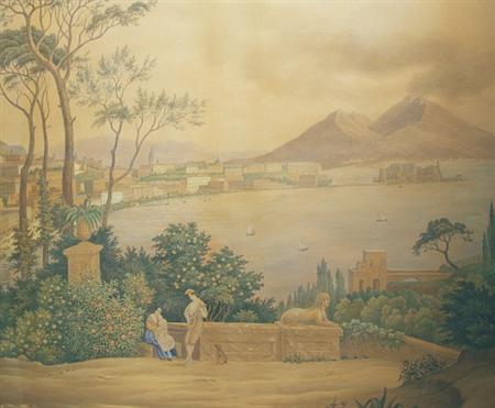 Lot image - Neapolitan School 19th Century A Serenade Before the Bay of Naples