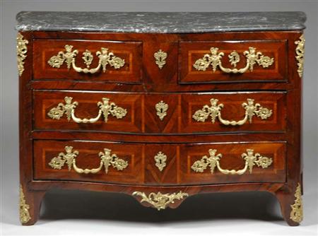 Lot image - Louis XV Gilt-Bronze Mounted Kingwood Commode