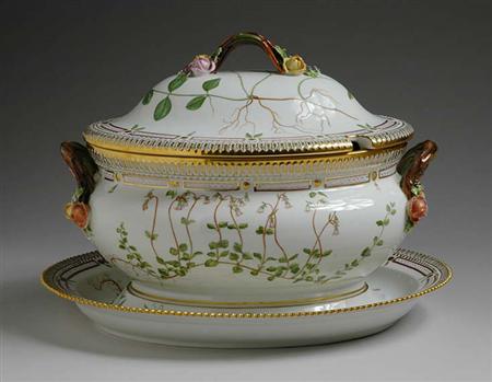 Lot image - Royal Copenhagen Flora Danica Porcelain Covered Soup Tureen and Undertray