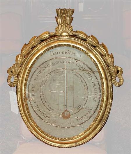 Lot image - Louis XVI Gilt-Wood Barometer