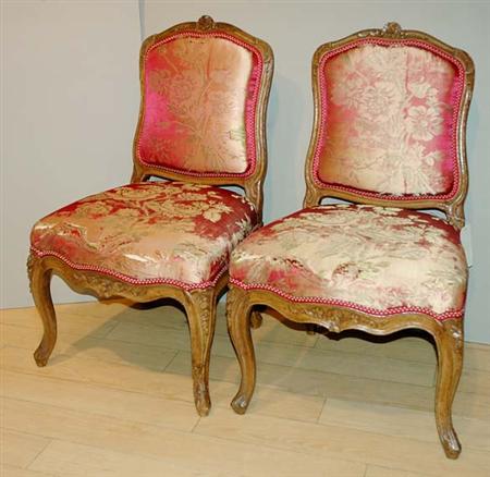 Lot image - Pair of Louis XV Beechwood Side Chairs