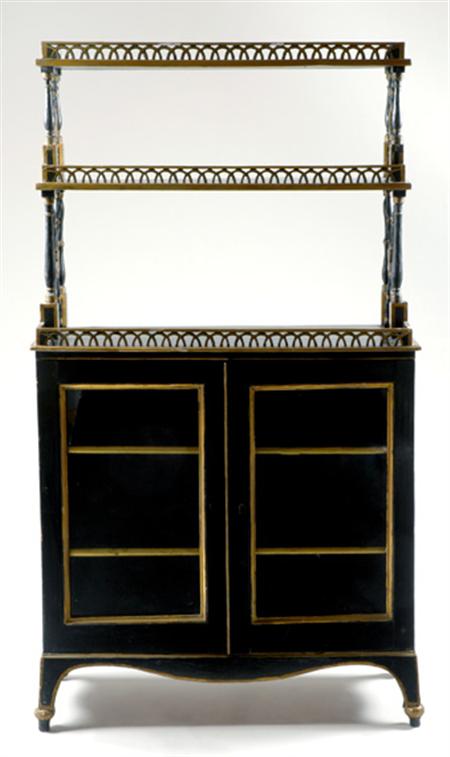 Lot image - Regency Style Gilt Decorated and Black Chiffonier