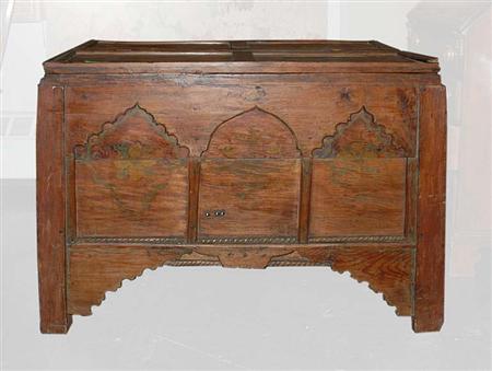Lot image - Moroccan Painted Traveling Chest