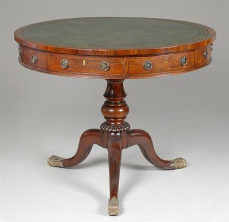 Lot image - Regency Rosewood Drum Table