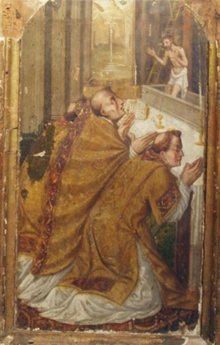 Lot image - Flemish School 16th Century The Mass of St. Gregory