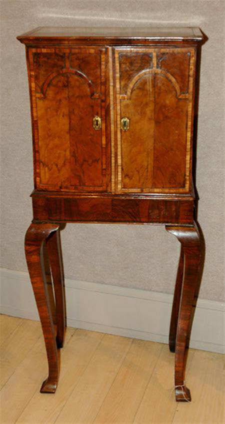 Lot image - William and Mary Style Walnut Cabinet on Stand