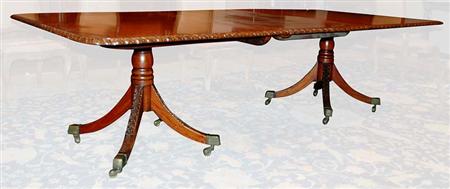 Lot image - George III Mahogany Double Pedestal Dining Table