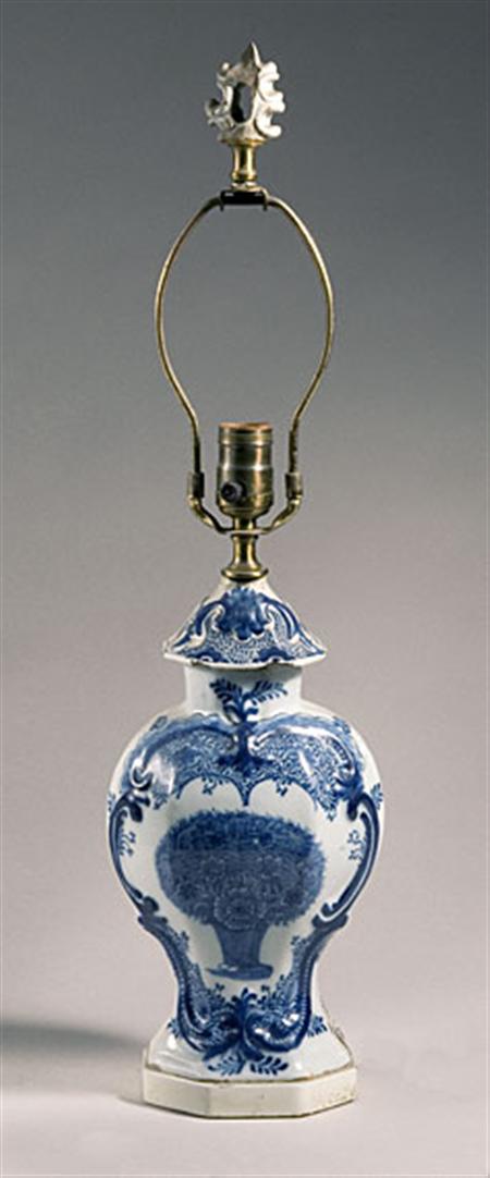 Lot image - Dutch Delft Blue and White Covered Vase