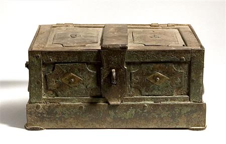 Lot image - Continental Baroque Bronze Strong Box