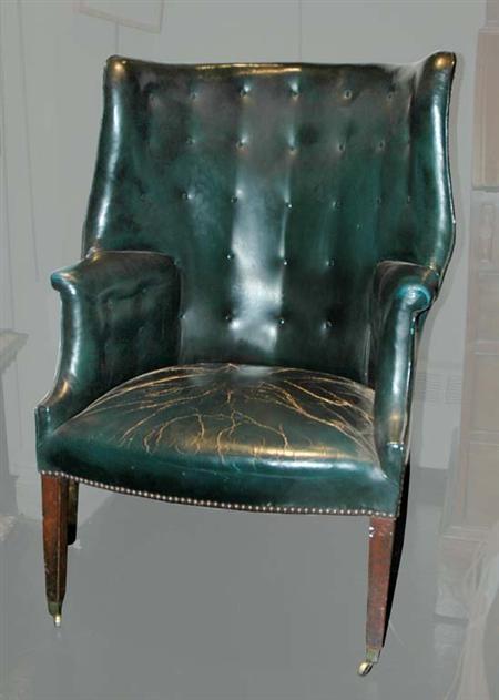 Lot image - George III Mahogany Wing Chair