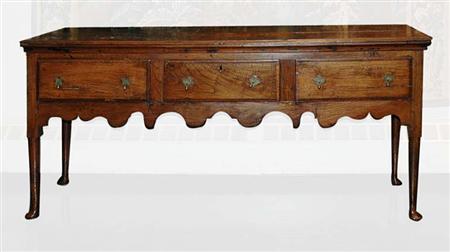 Lot image - Provincial George III Oak Welsh Dresser Base