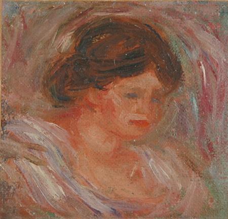 Lot image - Circle of Pierre-Auguste Renoir Portrait of a Woman said to be Gabrielle Renard
