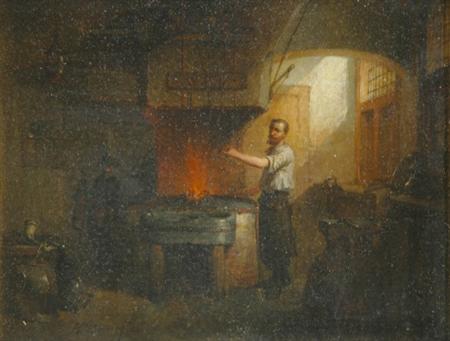 Lot image - Hendricus Johannes Scheeres Dutch, 1829-1864 The Armorer