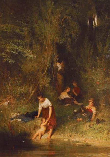 Lot image - Wilhelm Marc German, 1839-1907 An Afternoon by the Lake