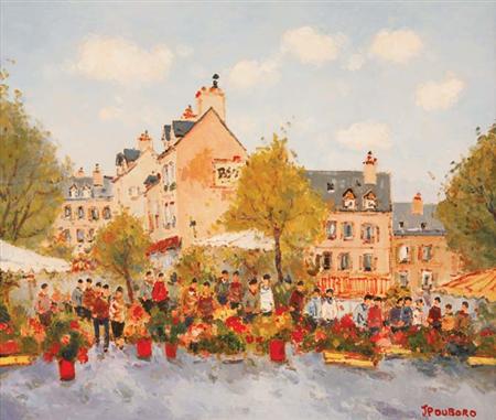 Lot image - Jean-Pierre Dubord French, b. 1949 Le Marche aux Fleurs