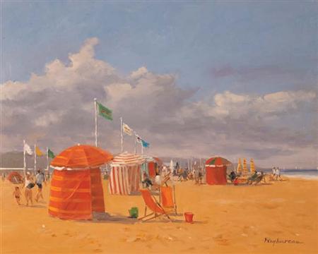 Lot image - Annie Puybareau French, b. 1955 Tentes sur la Plage