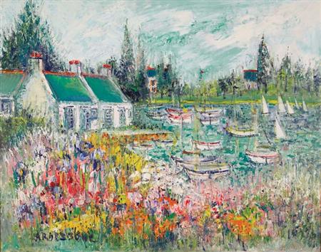 Lot image - Yolande Ardissone French, b. 1927 Riviere Fleurie