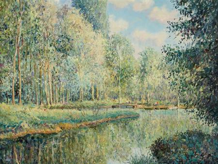 Lot image - Yetvarti Kaprielian French, b. 1959 Les etangs de Baulancourt