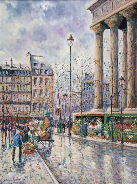 Lot image - Yetvarti Kaprielian French, b. 1959 Marche aux Fleurs a la Madeleine, Paris