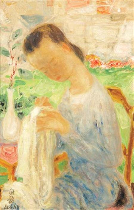 Lot image - Le Pho French/Vietnamese, 1907-2001 Woman Sewing