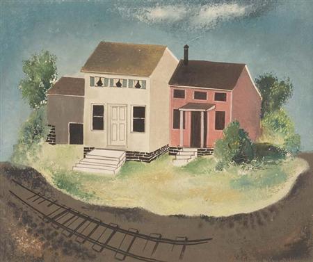 Lot image - Konrad Cramer German/American, 1888-1963 House by the Railroad Tracks