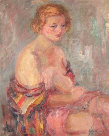 Lot image - Nicolas (Nicolai Petrovich) Gloutchenko Russian, 1902-1977 Woman in a Kimono, Study of the Artists Wife