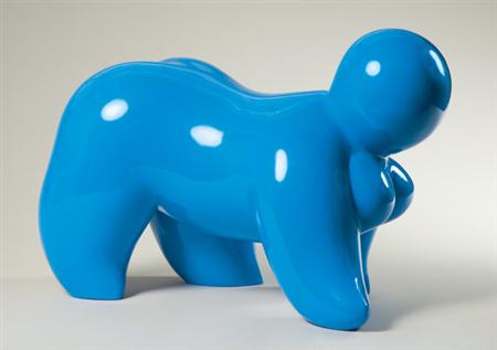 Lot image - Pang Yongjie Chinese, b. 1968 Crawling Figure (Blue), 2005