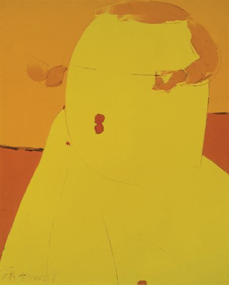 Lot image - Pang Yongjie Chinese, b. 1968 Orange/Yellow Figure, 2004